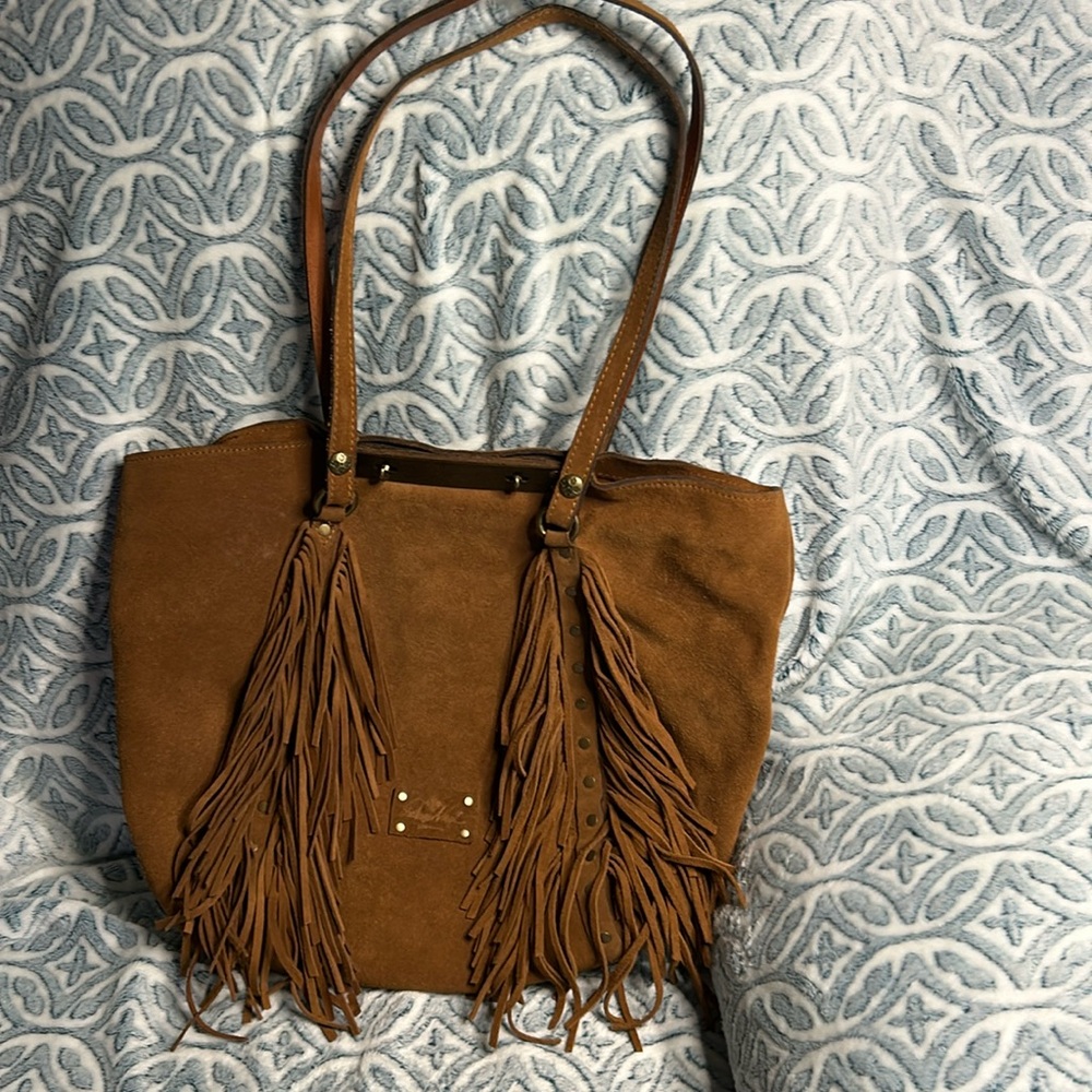 Patricia Nash Leather Fringe Purse in EUC